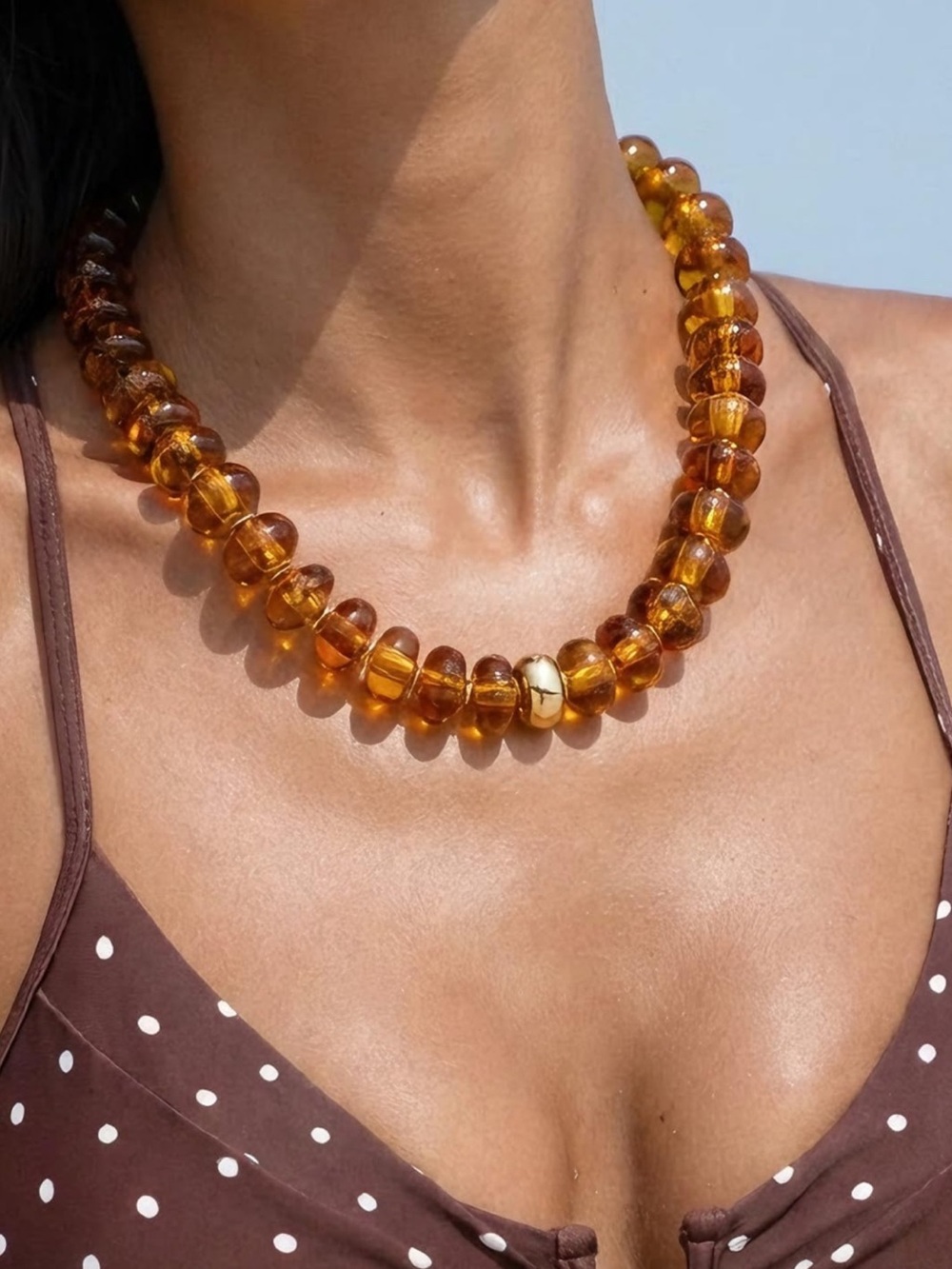 Dopamine Amber Bead Necklace